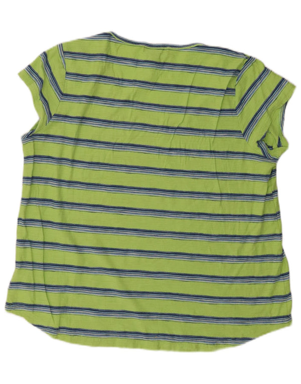 Chaps Γυναικείο T-Shirt Top UK 18 XL πράσινο ριγέ βαμβακερό