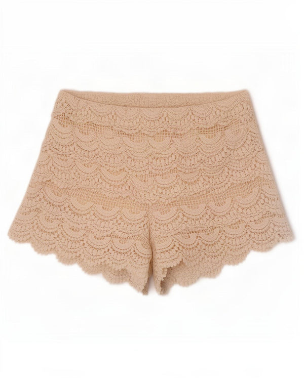 Zara Γυναικείο κροσέ Hot Παντελόνι Small W26 Off White