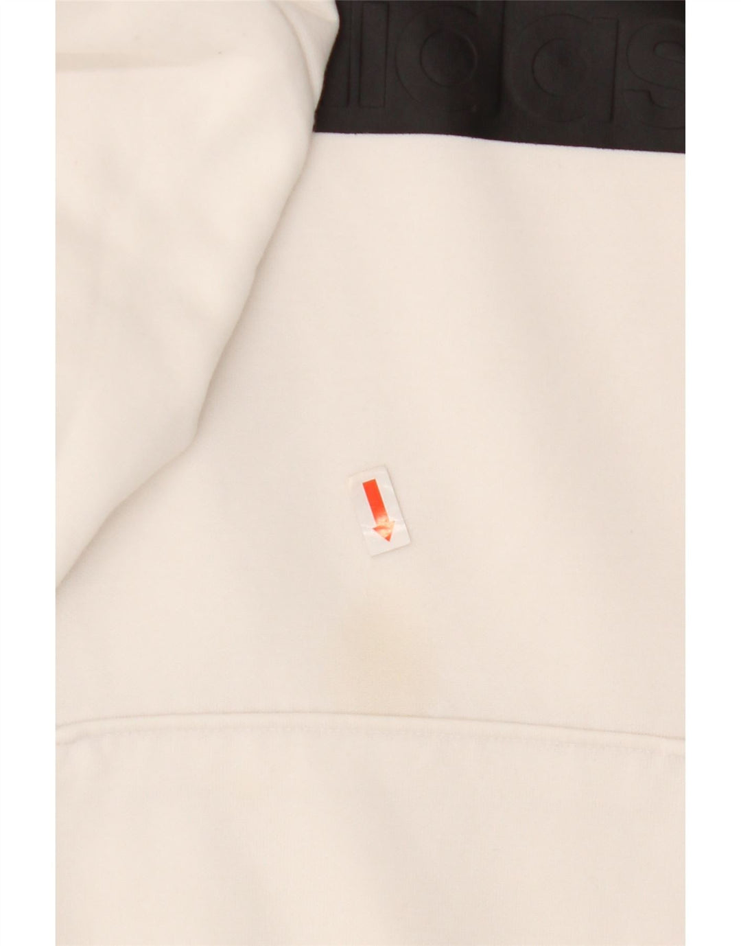 Adidas Γυναικείο Γραφικό Hoodie Jumper UK 8/10 Μικρός λευκός πολυεστέρας