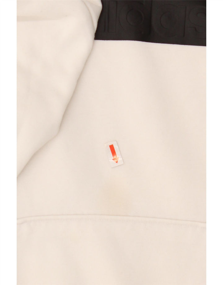 Adidas Γυναικείο Γραφικό Hoodie Jumper UK 8/10 Μικρός λευκός πολυεστέρας