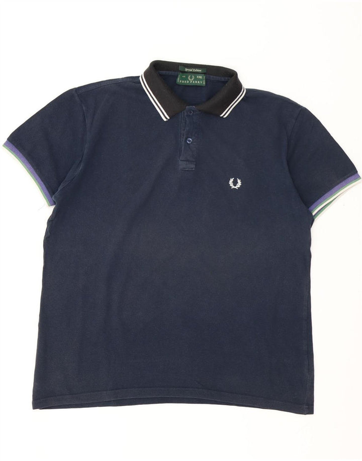 FRED PERRY Ανδρικό μπλουζάκι ράγκμπι πόλο 2XL Navy Blue βαμβακερό