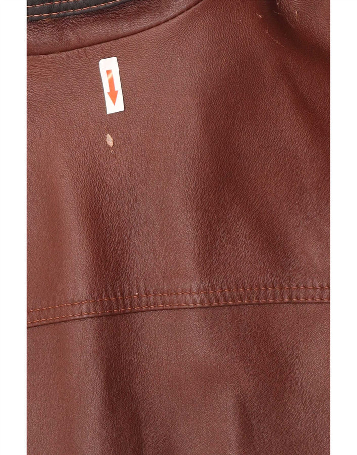 Vintage Ανδρικό Bomber Leather Jacket UK 40 Large Brown