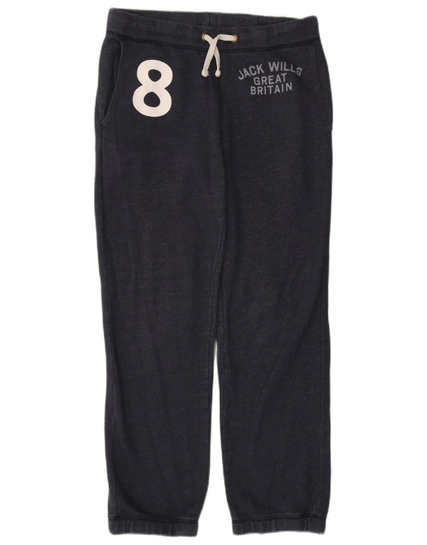 Jack Wills Ανδρική φόρμα γραφικής φόρμας παντελόνι Joggers Small Navy Blue Cotton