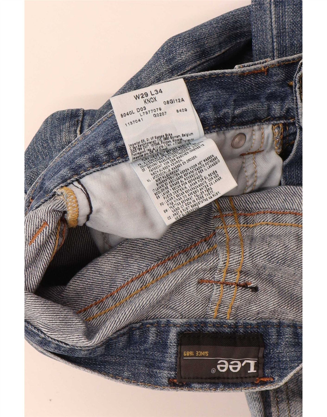 Lee Mens Knox Straight Jeans W29 L34 Μπλε βαμβακερό
