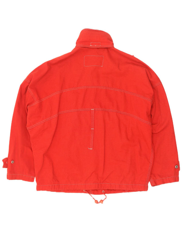 Vintage Ανδρικό Yachting Hooded Loose Fit Utility Jacket UK 38 Medium Red