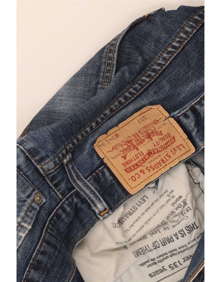 Levi's Mens 507 Distressed Bootcut Jeans W34 L30 Blue Cotton