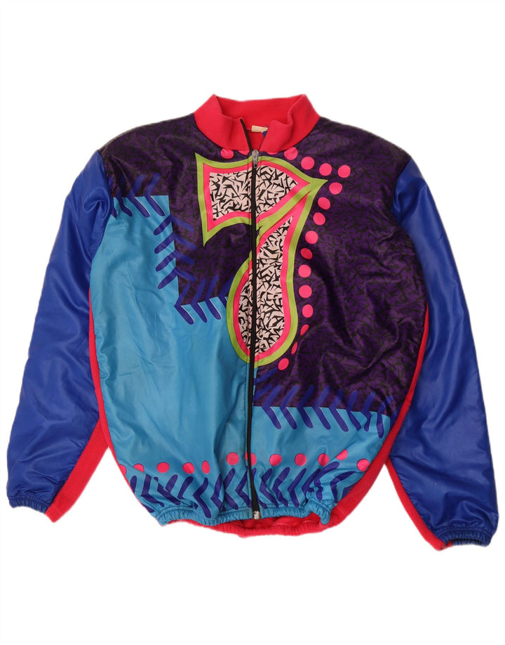 MARILENA Ανδρική φόρμα αφηρημένης σχεδίασης Top Jacket XL Blue Colourblock