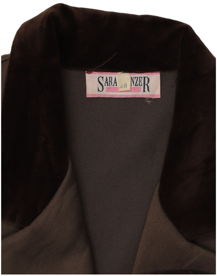 Sara Glenzer Γυναικείο παλτό με διπλό στήθος IT 48 XL Καφέ Colourblock