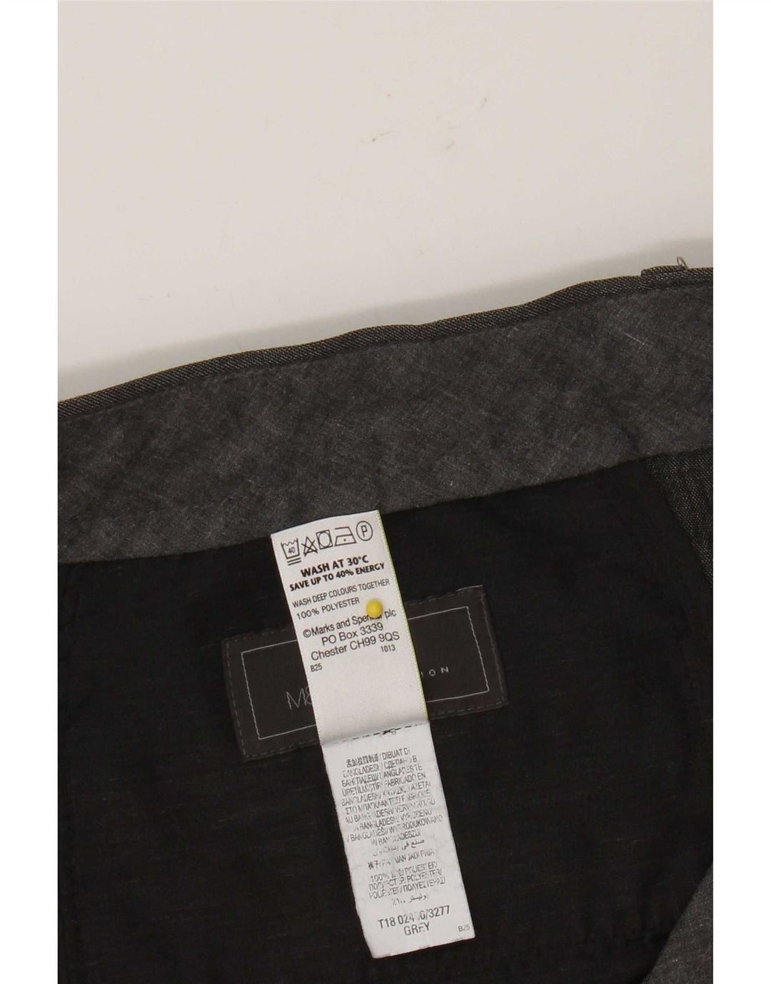 Ανδρικό παντελόνι με κανονική εφαρμογή Marks & Spencer W36 L31 Grey Polyester