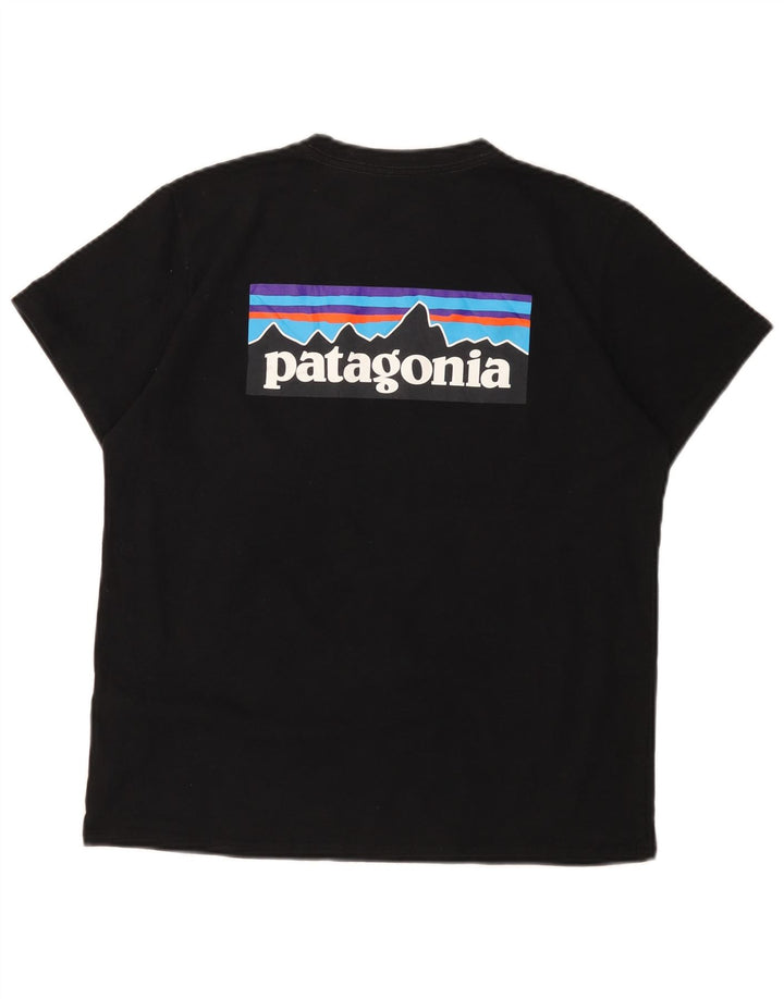 Γυναικείο γραφικό μπλουζάκι Patagonia Top UK 16 μεγάλο μαύρο πολυεστέρα