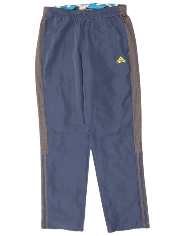 ADIDAS Mens Tracksuit Trousers Medium Navy Blue Colourblock Polyester