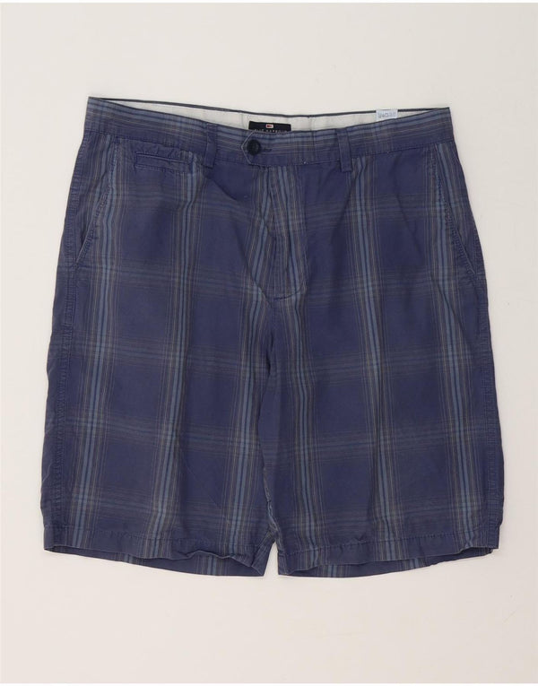 Marks & Spencer Ανδρικό σορτς Chino σε μπλε Harbor W34 Large Navy Blue Check