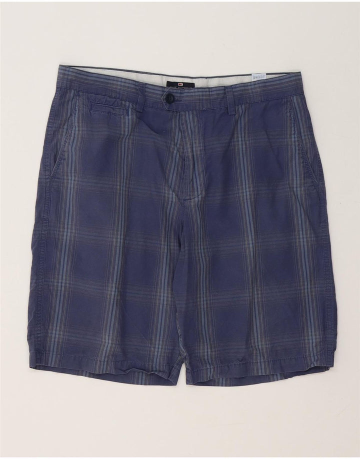 Marks & Spencer Ανδρικό σορτς Chino σε μπλε Harbor W34 Large Navy Blue Check