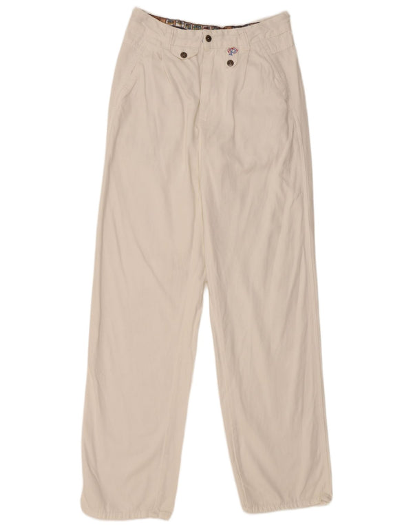 POP 84 Ανδρικό ίσιο παντελόνι Chino IT 48 Medium W34 L34 Λευκό βαμβακερό
