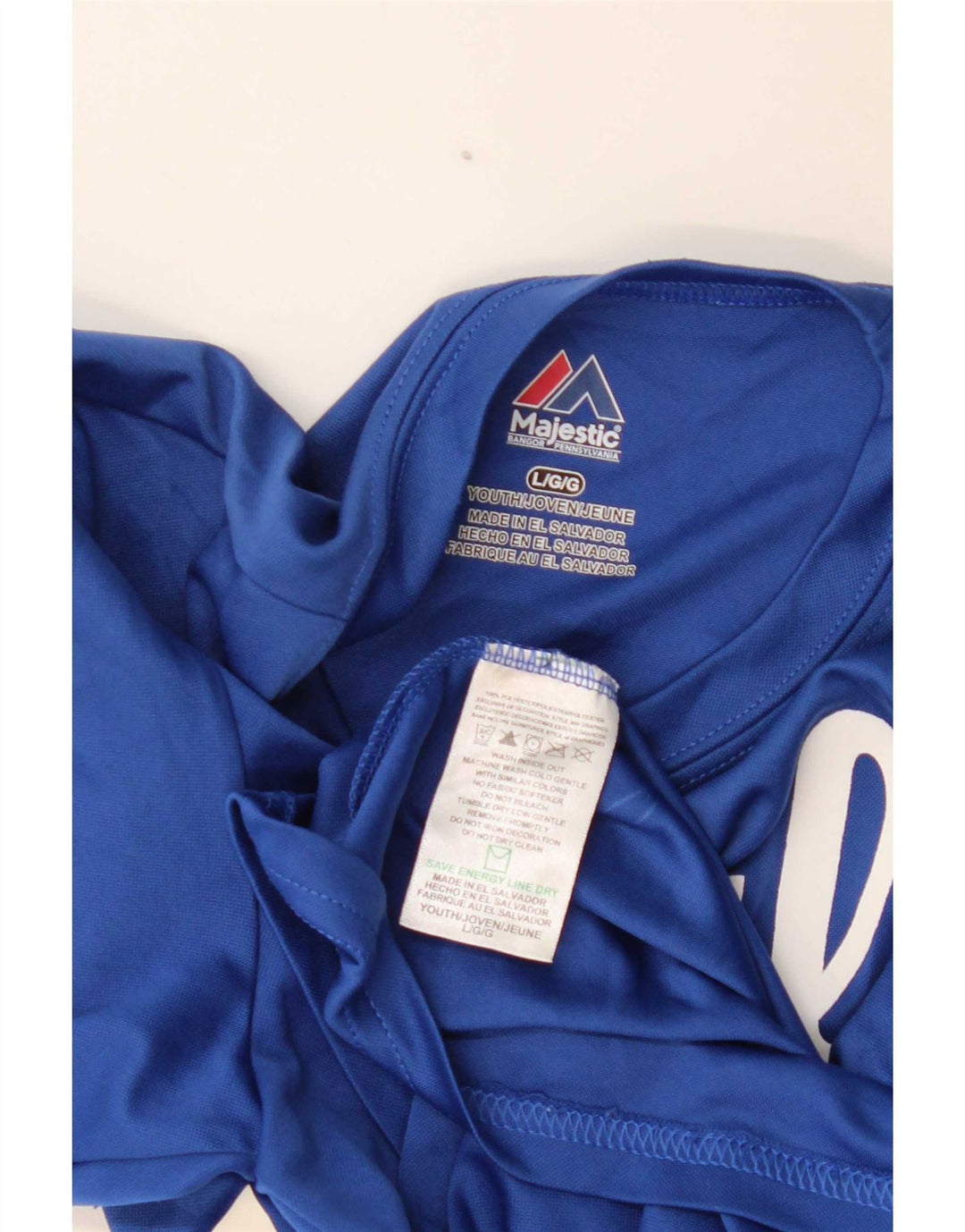 Majestic Boys Graphic T-shirt Top 13-14 Years Large Blue Polyester