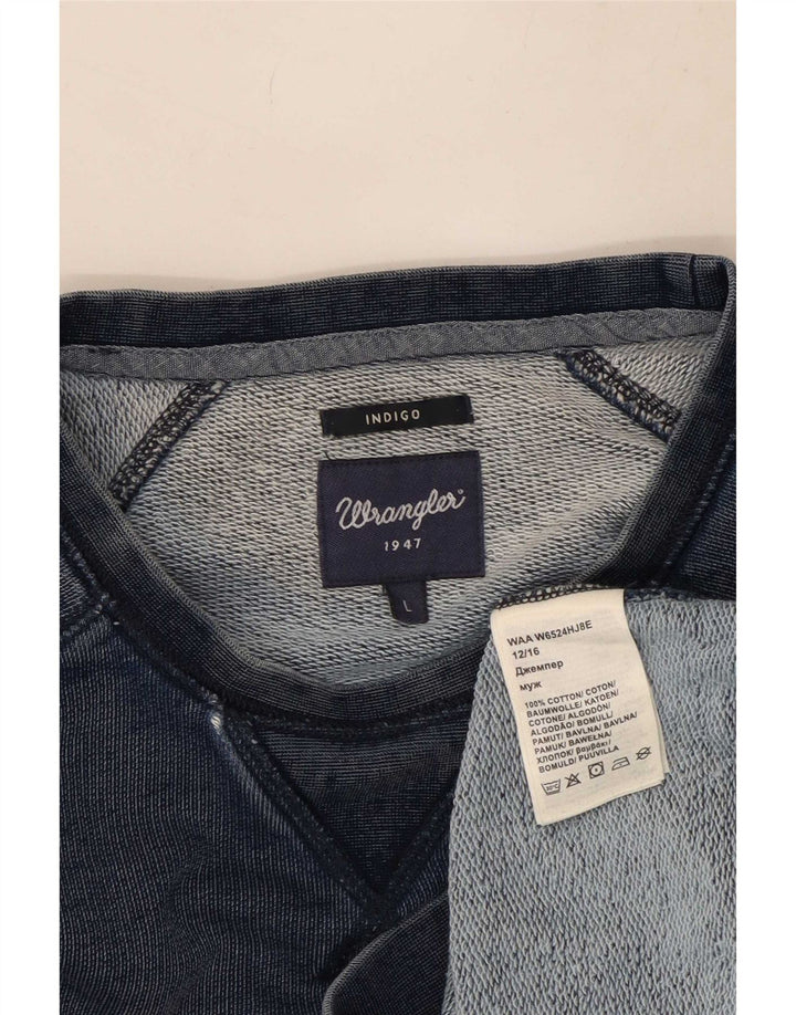Ανδρικό γραφικό φούτερ Wrangler Jumper Large Navy Blue από βαμβάκι