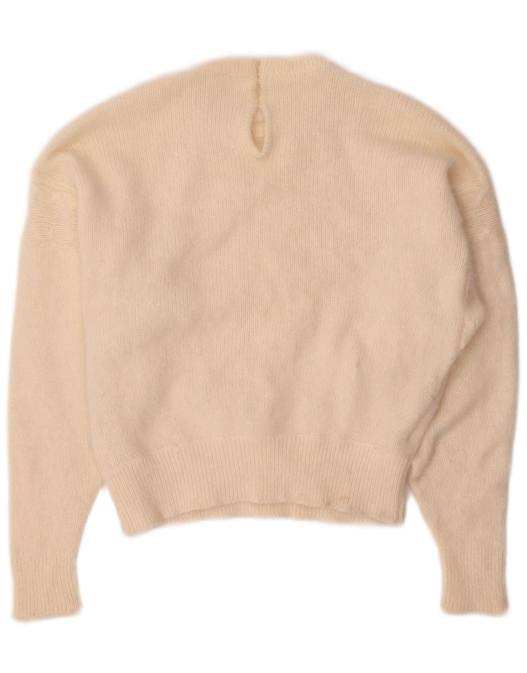 Γυναικείο πουλόβερ με λαιμόκοψη VINTAGE UK 14 Medium Off White