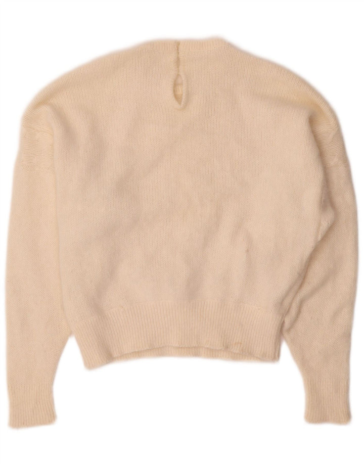 Γυναικείο πουλόβερ με λαιμόκοψη VINTAGE UK 14 Medium Off White