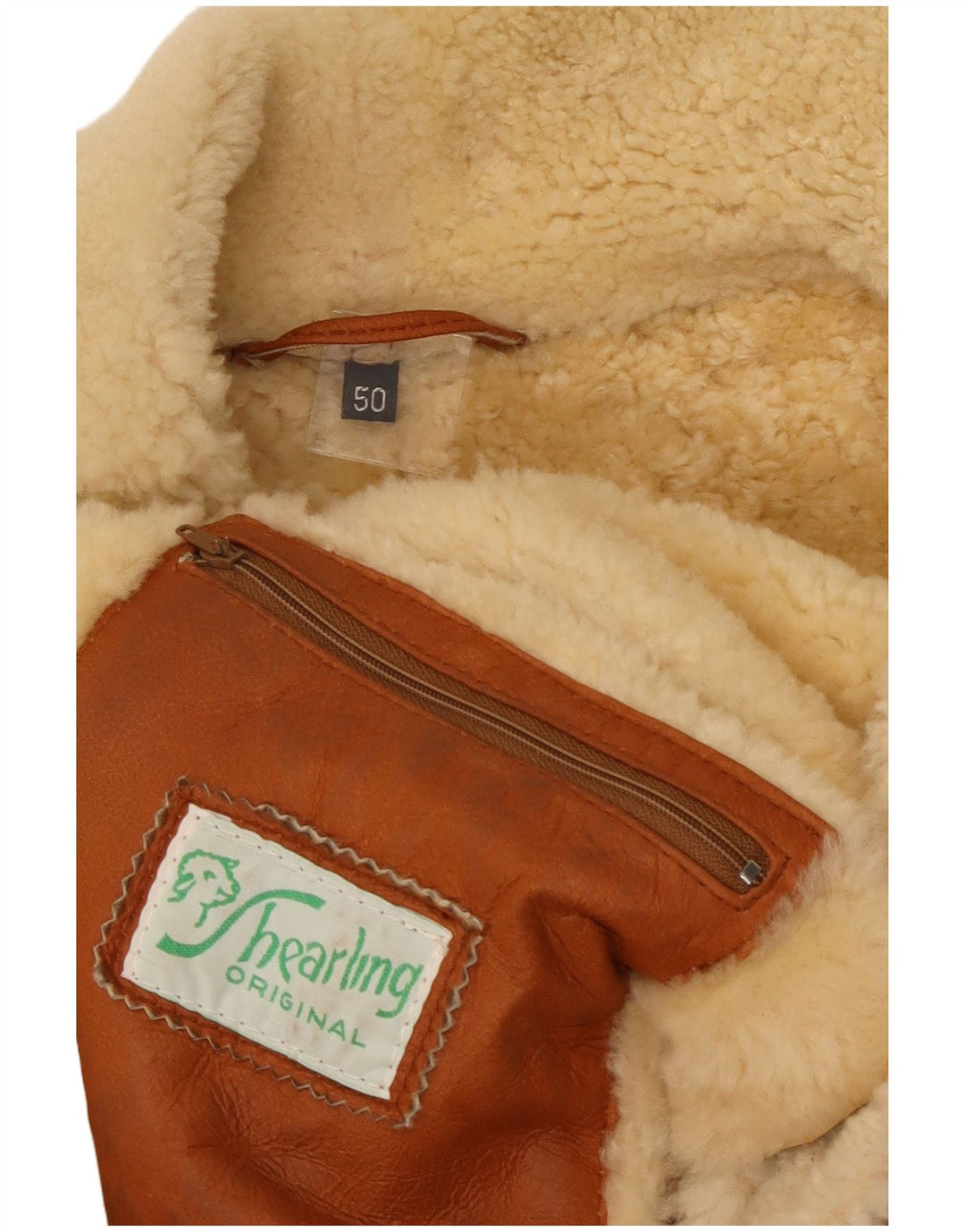 Ανδρικό παλτό VINTAGE Shearling IT 50 Large Brown Shearling