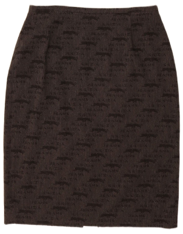 KRIZIA JEANS Γυναικεία γραφική Pencil Φούστα UK 12 Medium W28 Γκρι