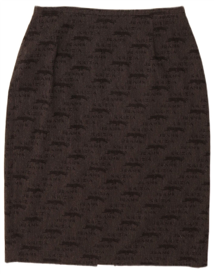 KRIZIA JEANS Γυναικεία γραφική Pencil Φούστα UK 12 Medium W28 Γκρι