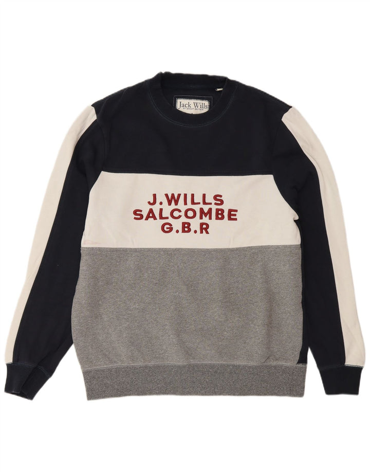 Jack Wills Ανδρικό φούτερ Salcombe Jumper με μεγάλο μπλε ναυτικό χρώμα