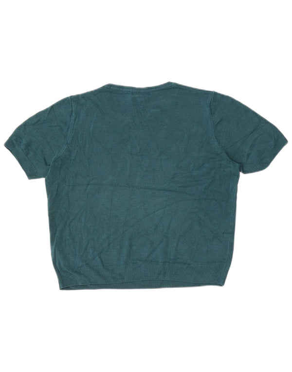 Marks & Spencer Γυναικείο T-Shirt Top UK 14 Large Green Acrylic