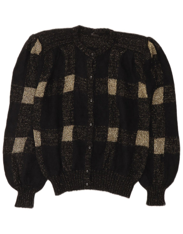 Vintage γυναικεία ζακέτα πουλόβερ IT 44 Medium Black Check Mohair