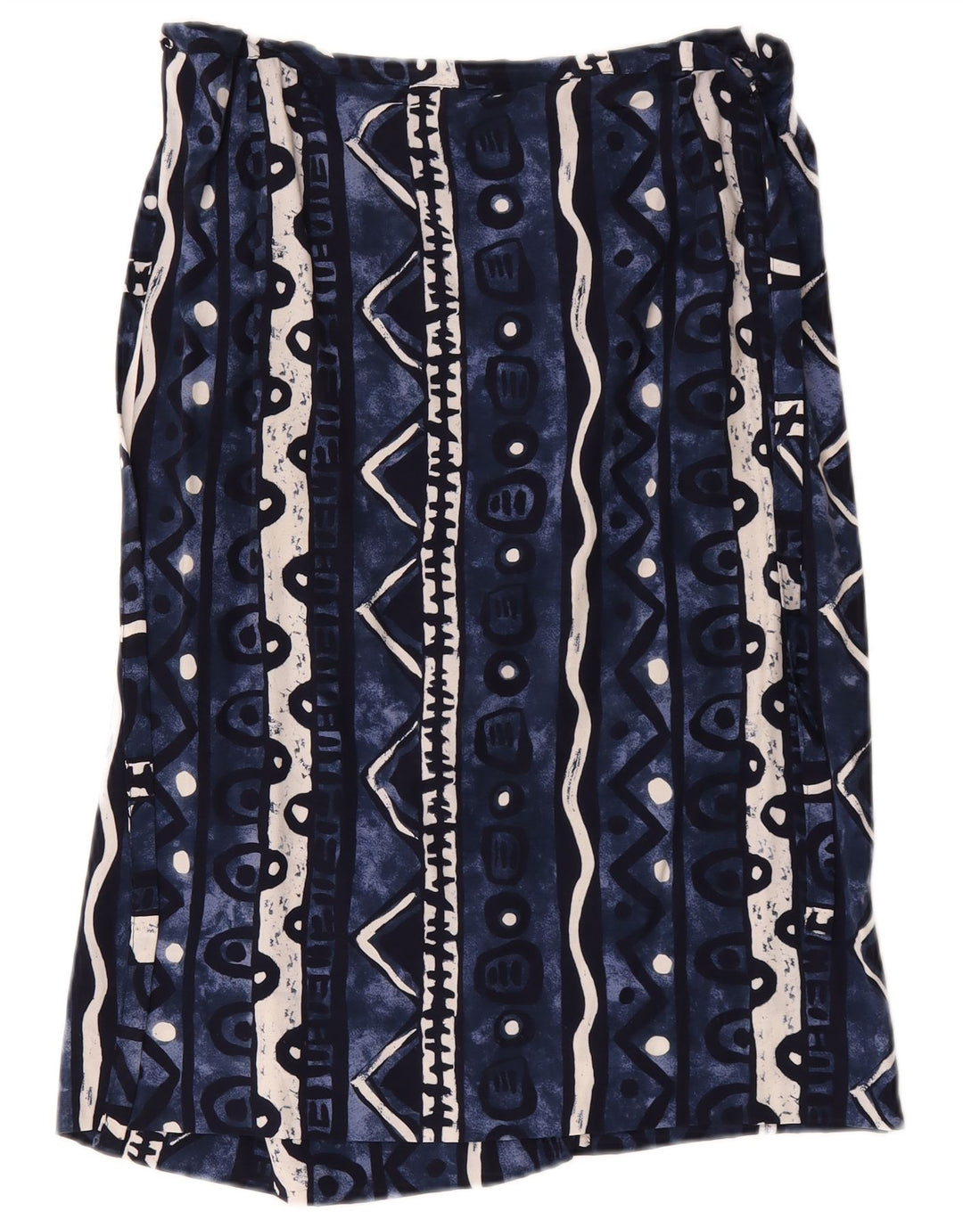 Vintage Γυναικεία Wrap Φούστα W34 Large Navy Blue Geometric
