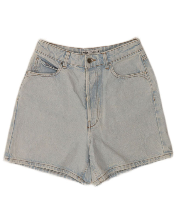 Zara Γυναικείο Ψηλόμεσο Τζιν Σορτς EU 38 Small W28 Μπλε