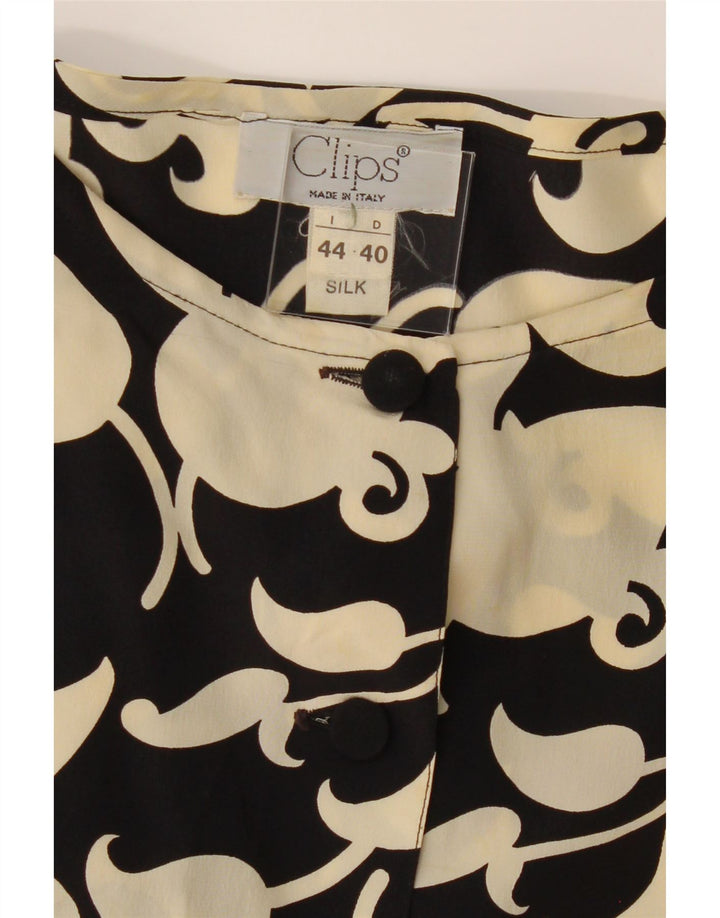 CLIPS Womens Long Sleeve Blouse Top IT 44 Medium Black Paisley Silk Vintage Clips and Second-Hand Clips from Messina Hembry 