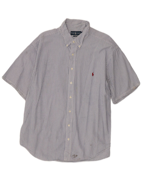 Ralph Lauren Ανδρικό κοντομάνικο πουκάμισο Classic Fit 2XL Μπλε βαμβακερό ριγέ