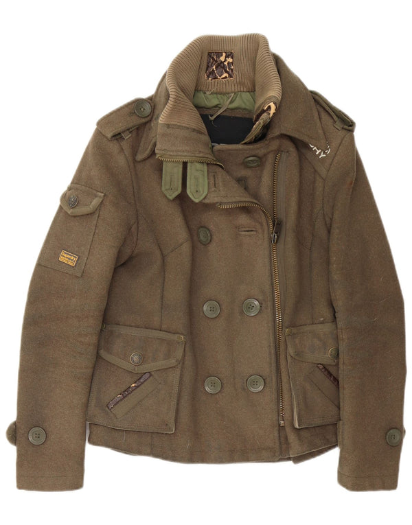 Superdry Γυναικείο Military Jacket UK 10 Small Khaki Wool