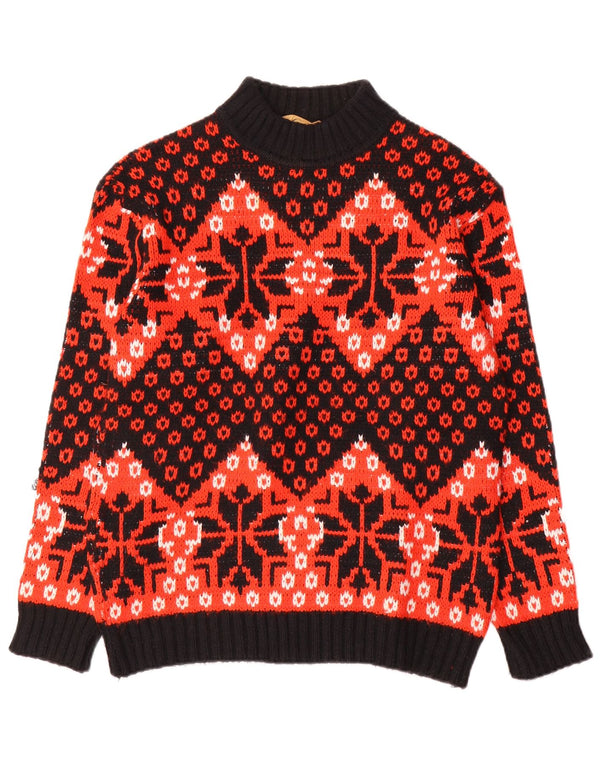 Vintage γυναικείο πουλόβερ με λαιμόκοψη IT 48 XL Red Fair Isle Wool