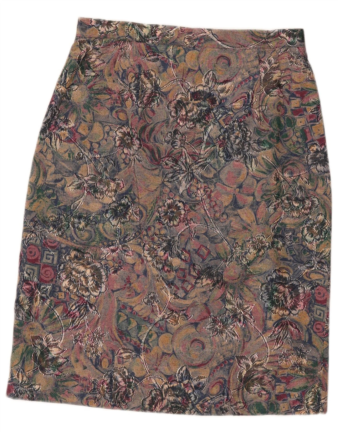 Vintage Γυναικεία Pencil Φούστα W27 Μικρή πολύχρωμη Paisley