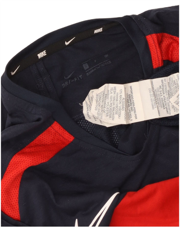 Ανδρικό μπλουζάκι Nike Dri Fit T-Shirt Small Blue Navy Colourblock Πολυεστέρας