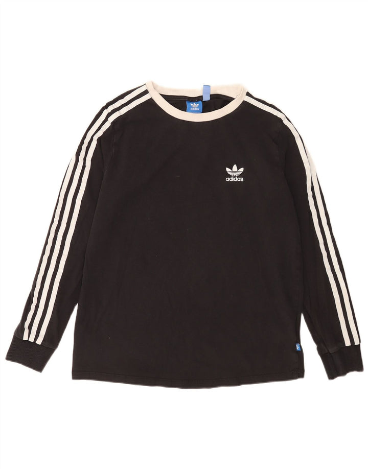 Adidas Γυναικείο τοπ μακρυμάνικο UK 14 μεσαίο μαύρο βαμβακερό