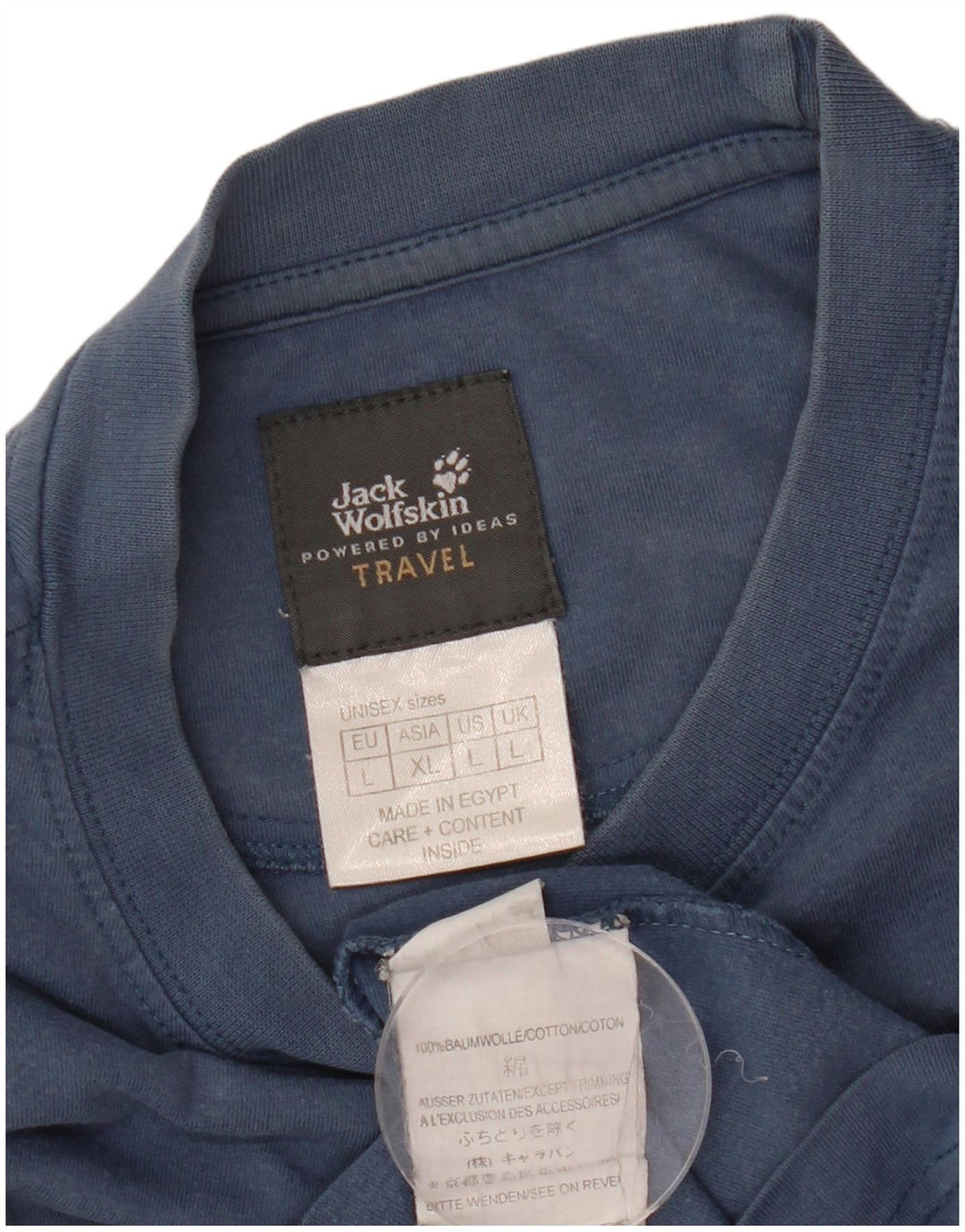 Ανδρικό γραφικό μπλουζάκι JACK WOLFSKIN Μπλουζάκι μεγάλο μπλε ναυτικό βαμβακερό