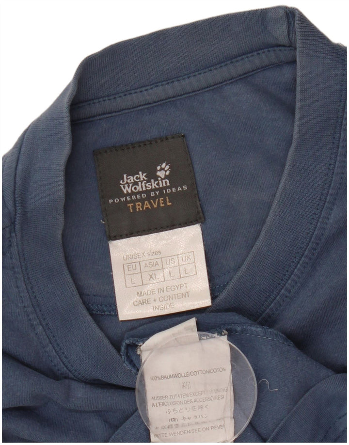 Ανδρικό γραφικό μπλουζάκι JACK WOLFSKIN Μπλουζάκι μεγάλο μπλε ναυτικό βαμβακερό