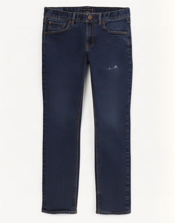 Tommy Hilfiger Mens Bleecker Distressed Slim Jeans W32 L32 Navy Blue Cotton