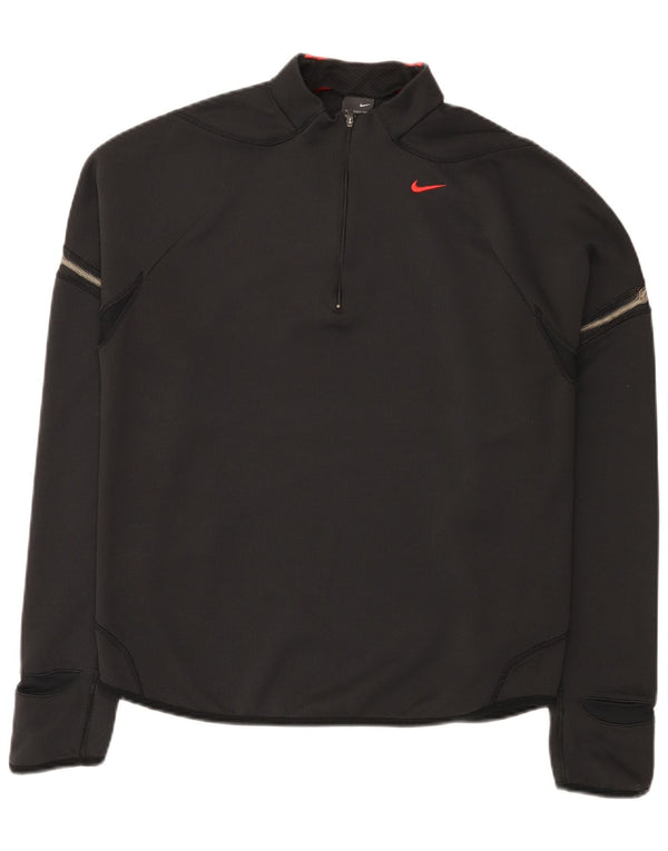 Ανδρική μπλούζα με φερμουάρ Nike, μακρυμάνικο UK 42/44, μαύρο πολυεστέρα