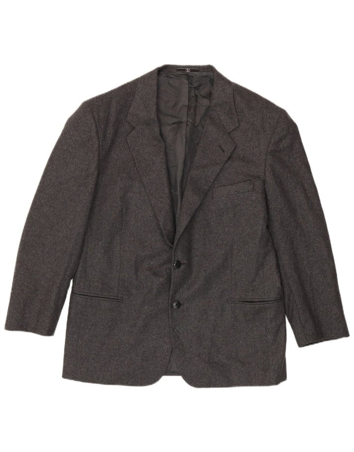 Valentino Ανδρικό μπουφάν σακάκι με 2 κουμπιά IT 54 2XL Γκρι παρθένο μαλλί