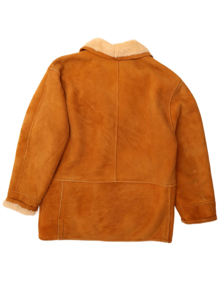 Vintage Ανδρικό Shearling Jacket IT 52 XL Καφέ Δερμάτινο
