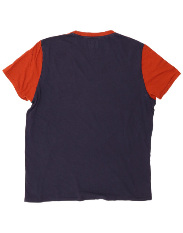 Ανδρικό γραφικό μπλουζάκι Wrangler Top Large Navy Blue Colorblock Βαμβακερό
