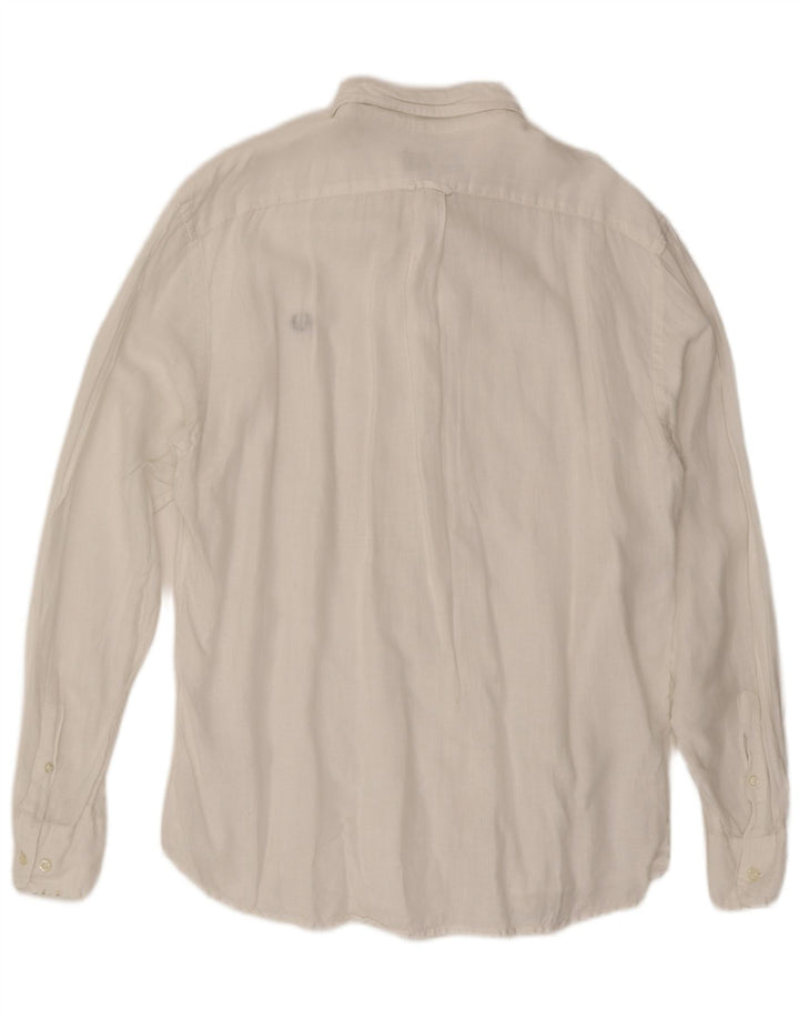 Fred Perry Ανδρικό Πουκάμισο 2XL Λευκό Λινό
