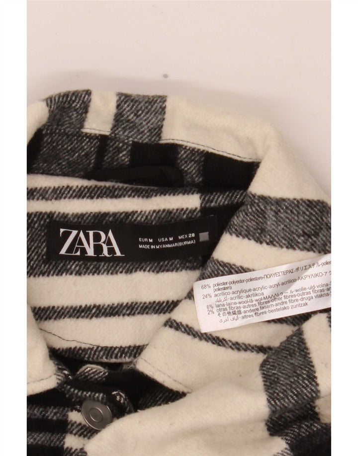 Zara Γυναικείο Utility Jacket UK 14 Medium Black Check Polyester