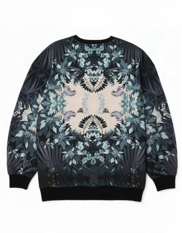Γυναικείο Φούτερ Adidas Graphic Jumper UK 14 Large Navy Blue Floral