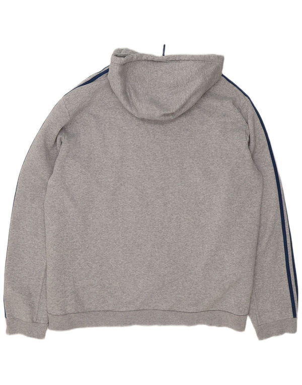 Ανδρικό πουλόβερ Adidas με φερμουάρ με κουκούλα 2XL, βαμβακερό γκρι