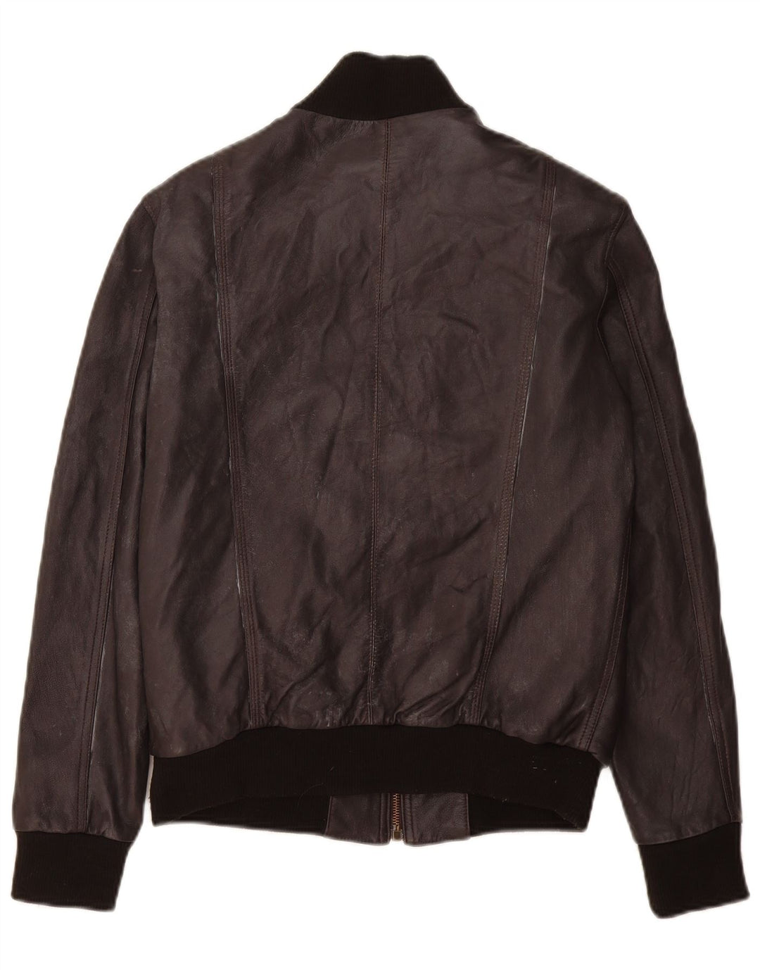 Vintage Ανδρικό Bomber Leather Jacket UK 36 Small Brown Leather