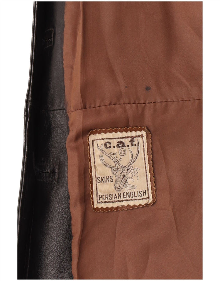 Vintage Γυναικείο Δερμάτινο Μπουφάν UK 10 Small Black Leather